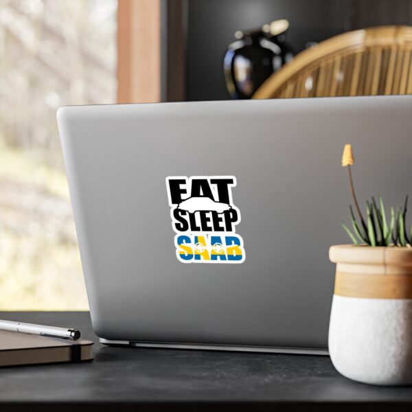 eat sleep saab sticker, saab racing alaska, saab club