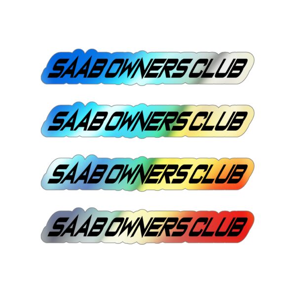 saab owners club holographic sticker four pack 2